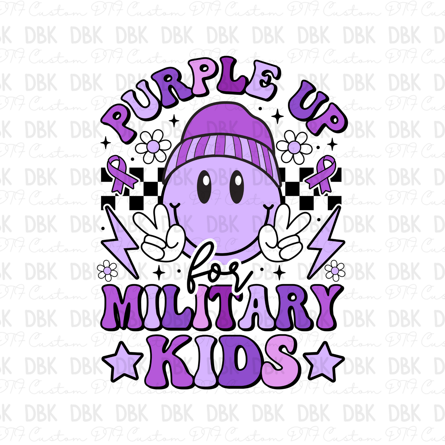 Purple up DTF Transfer