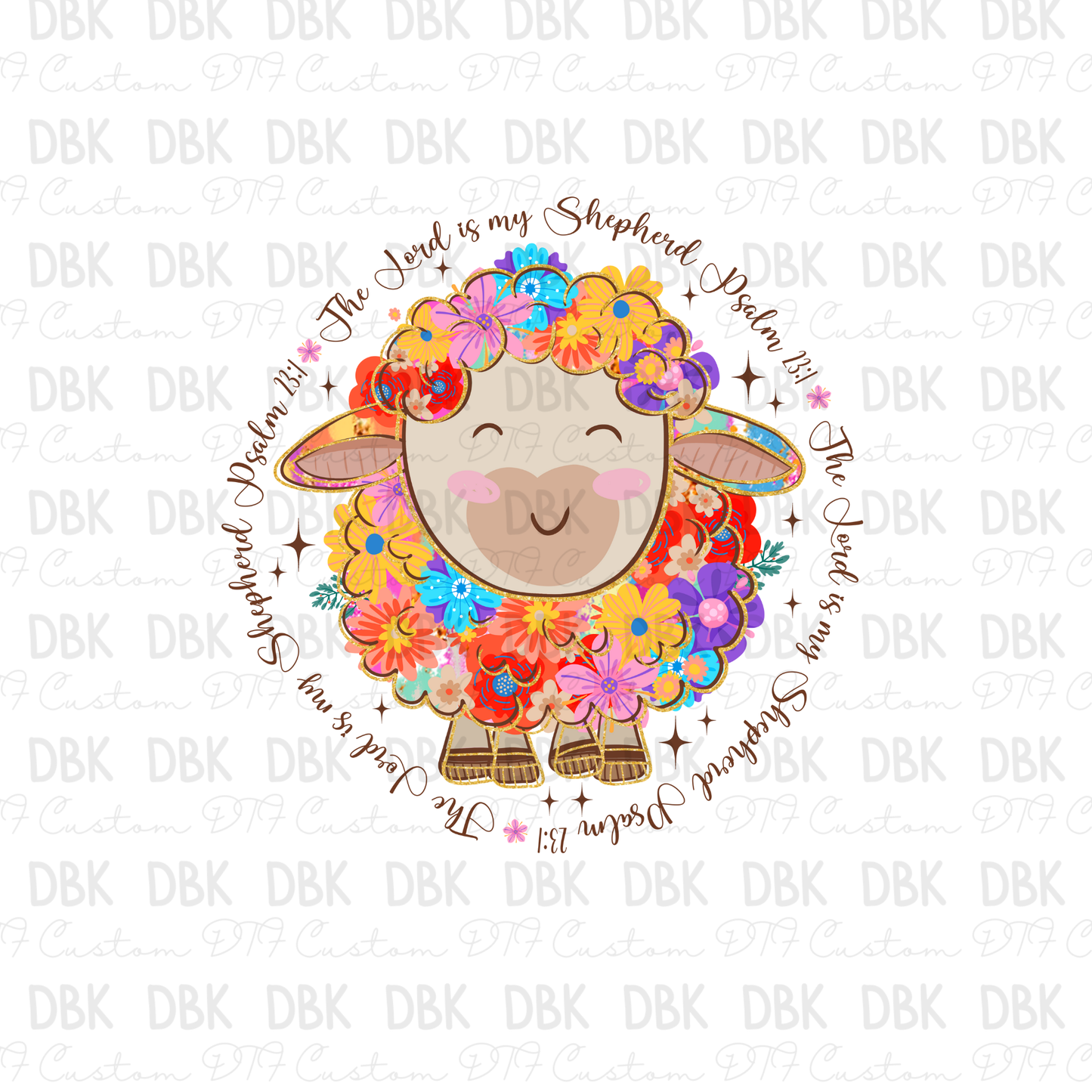Floral Sheep DTF Transfer W60