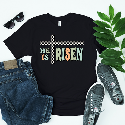 He is Risen check DTF transfer W74