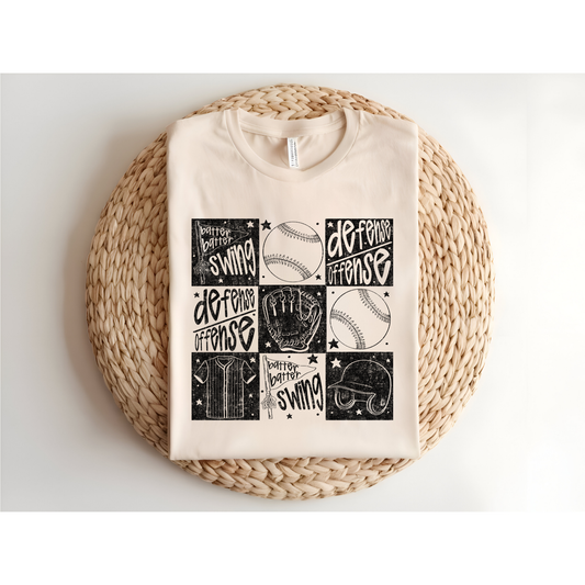 Baseball Things DTF Transfer BLACK C208