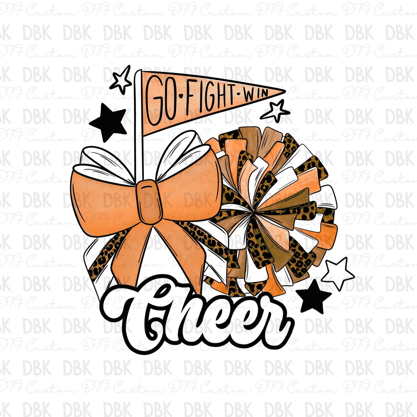 Orange Cheer DTF transfer C94