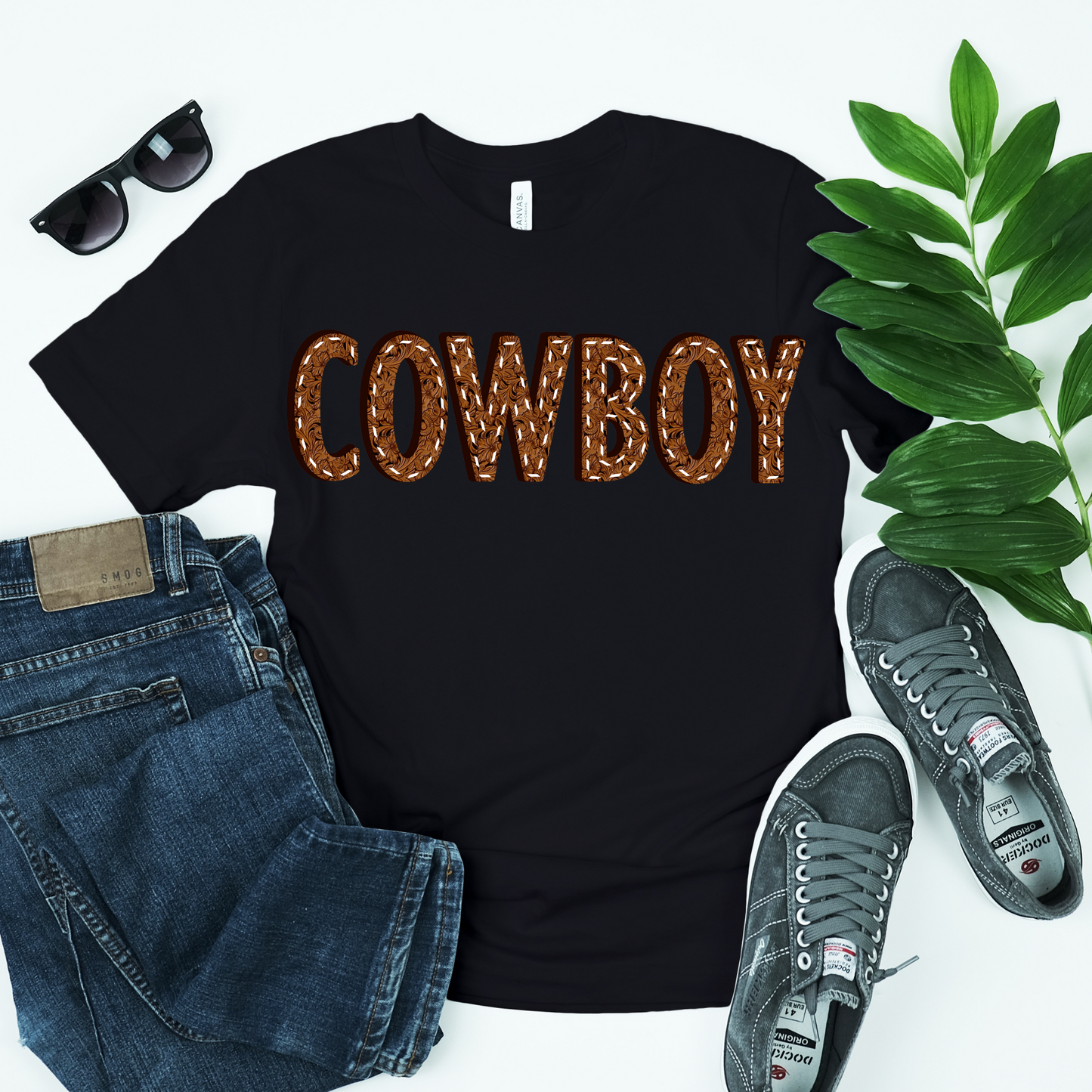 Cowboy leather DTF transfer