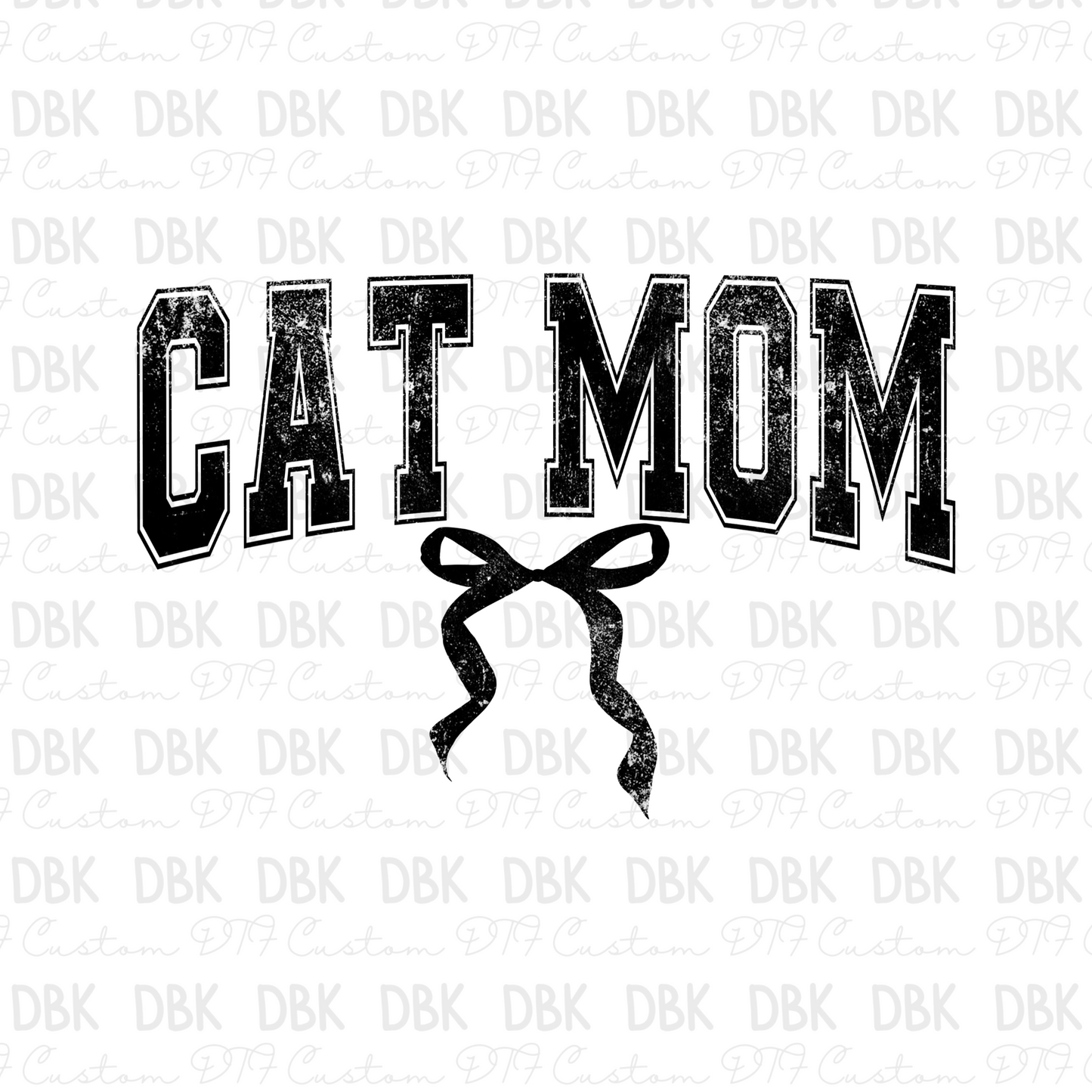 Cat mom DTF Transfer BLACK N260
