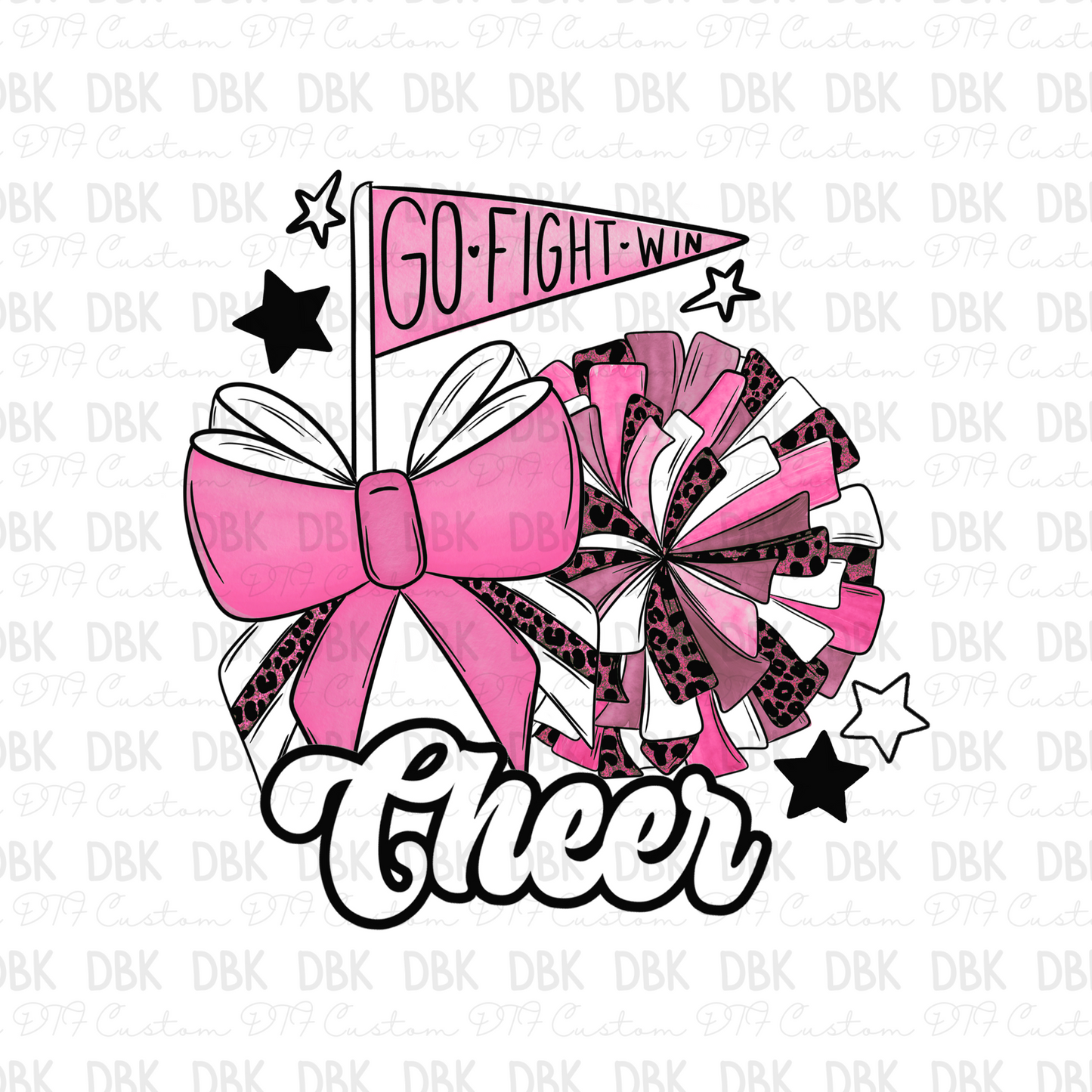 Pink Cheer DTF transfer C95