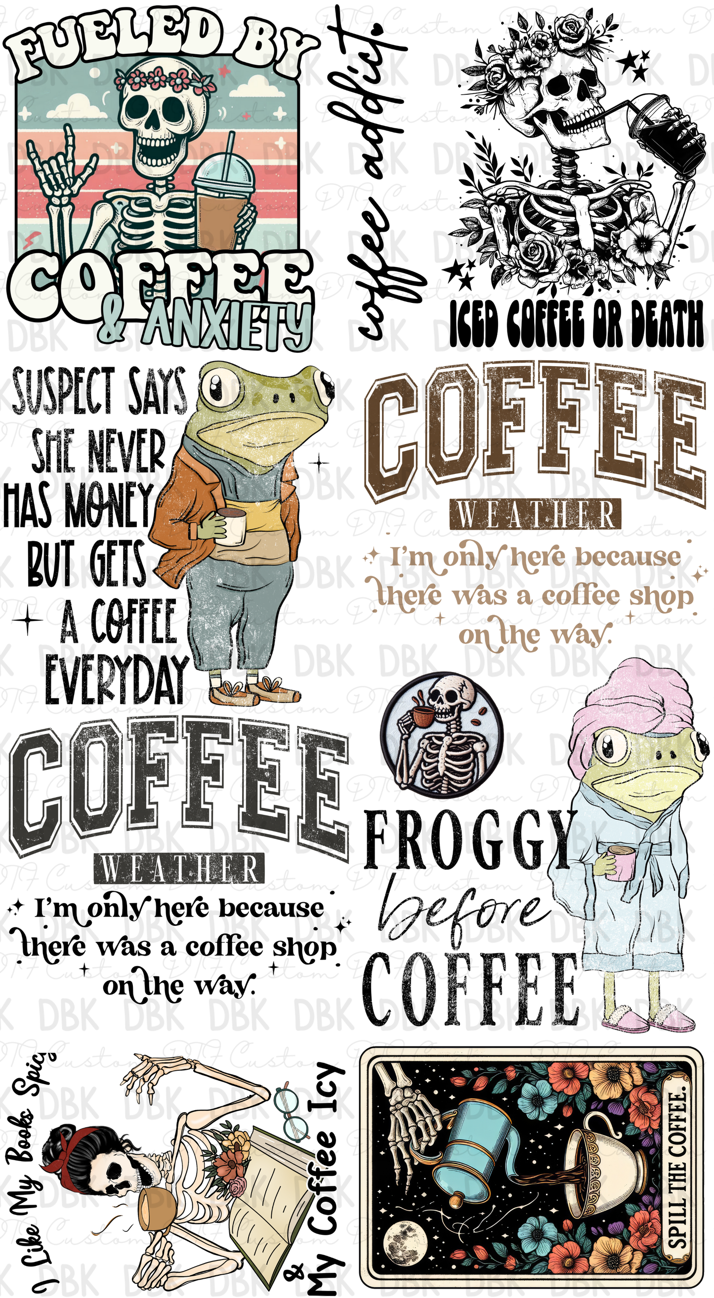 Funny Coffee Pre-Made Gang Sheet P137