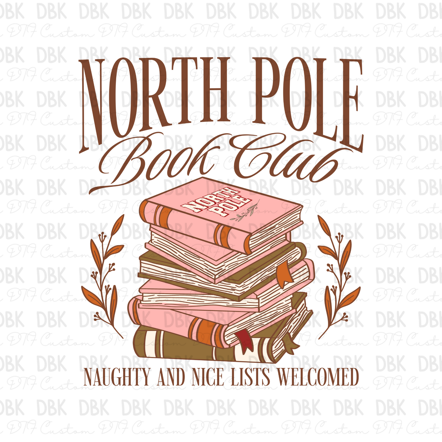 North Pole book club DTF Transfer E226