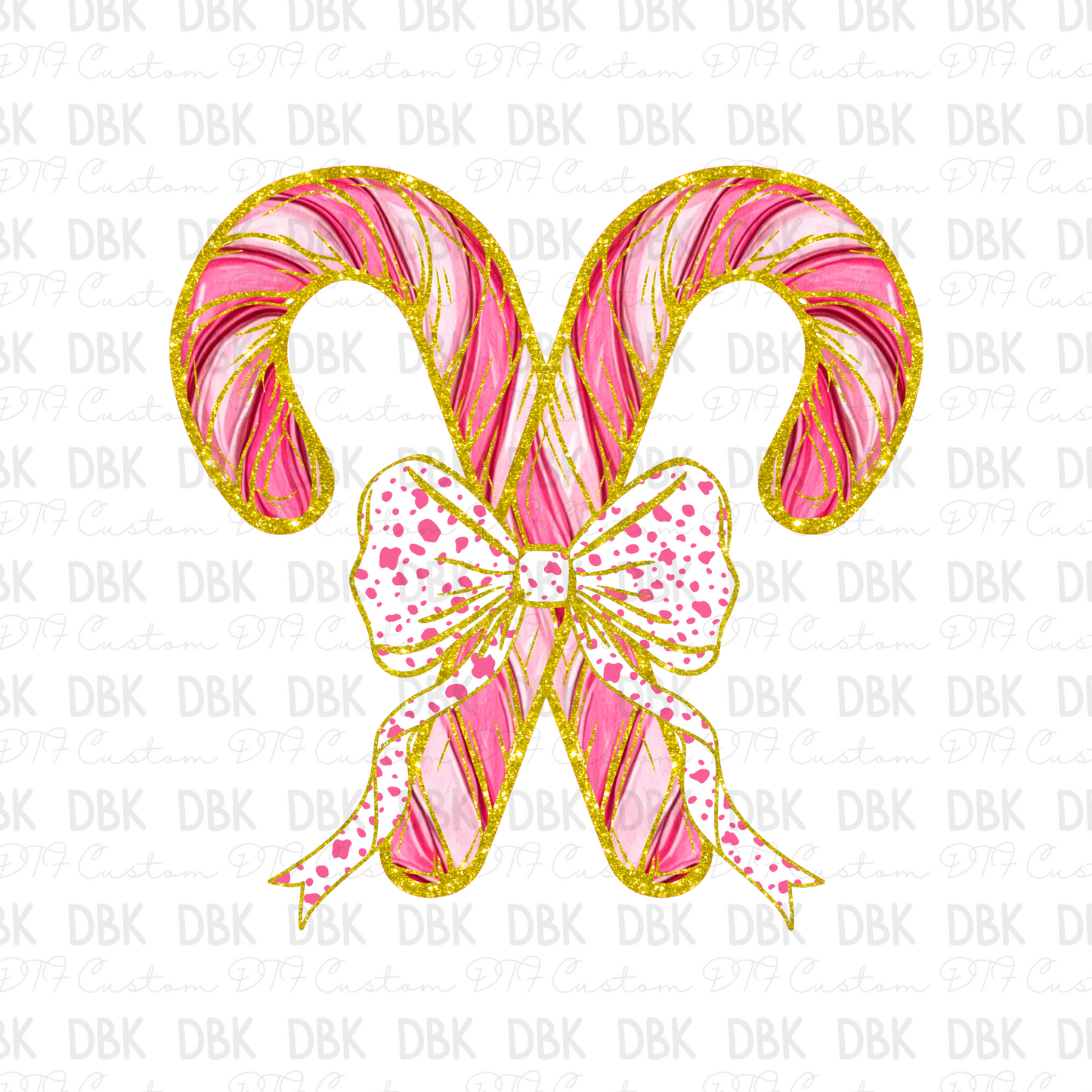 Candy cane PINK DTF Transfer E208