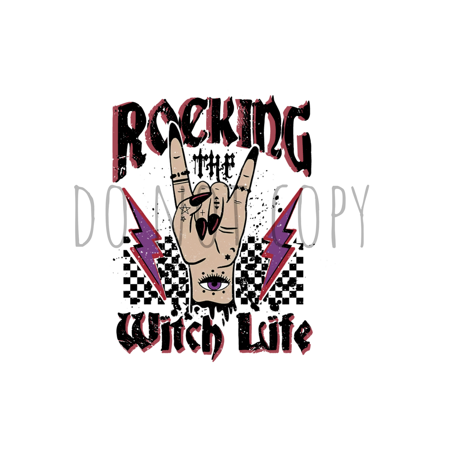 Rocking Witch life DTF transfer H40