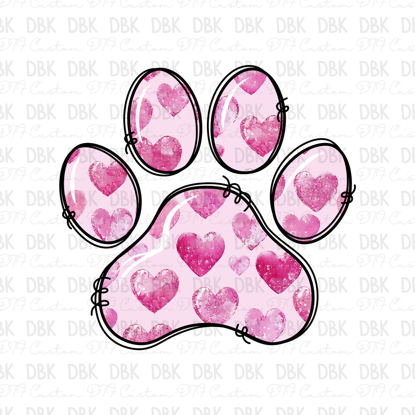 Dog paw DTF transfer -cute for sleeve