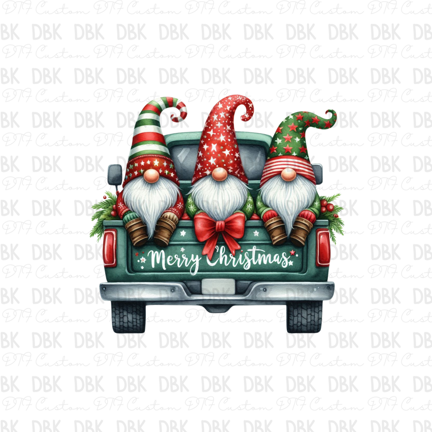 Gnomes on A truck DTF transfer E138