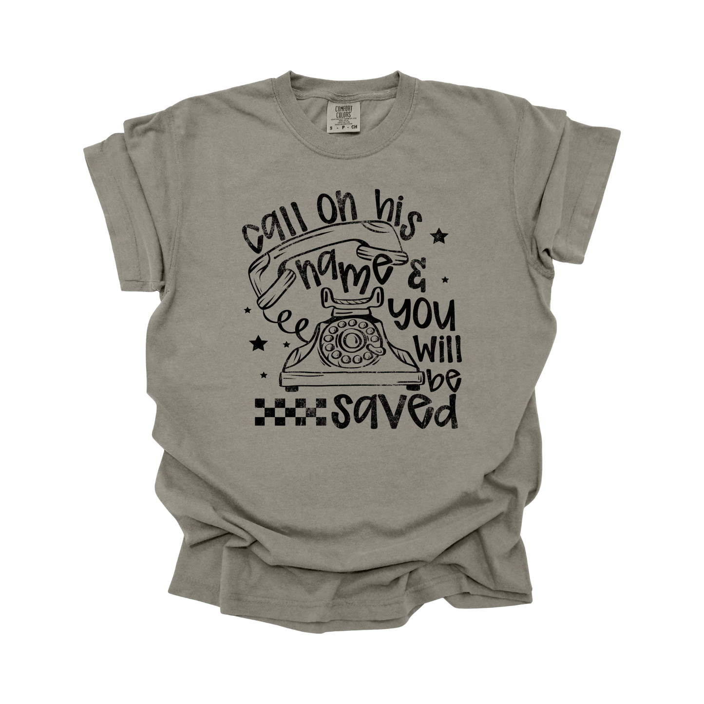 Call on his name and you will be saved DTF transfer BLACK FT117