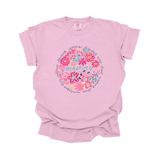 Mama Floral Blue DTF Transfer N268