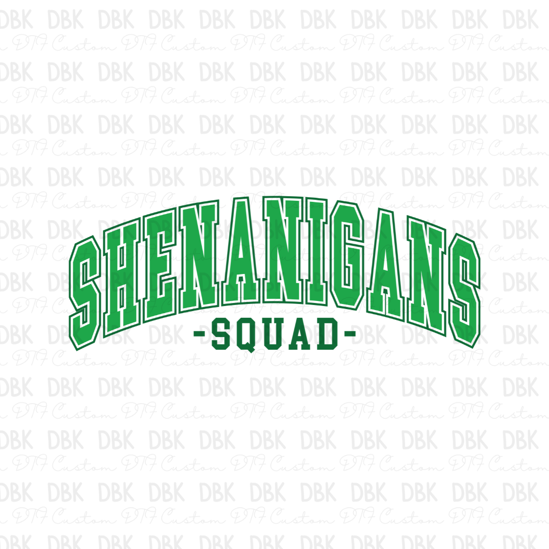 Shenanigans squad DTF transfer O5