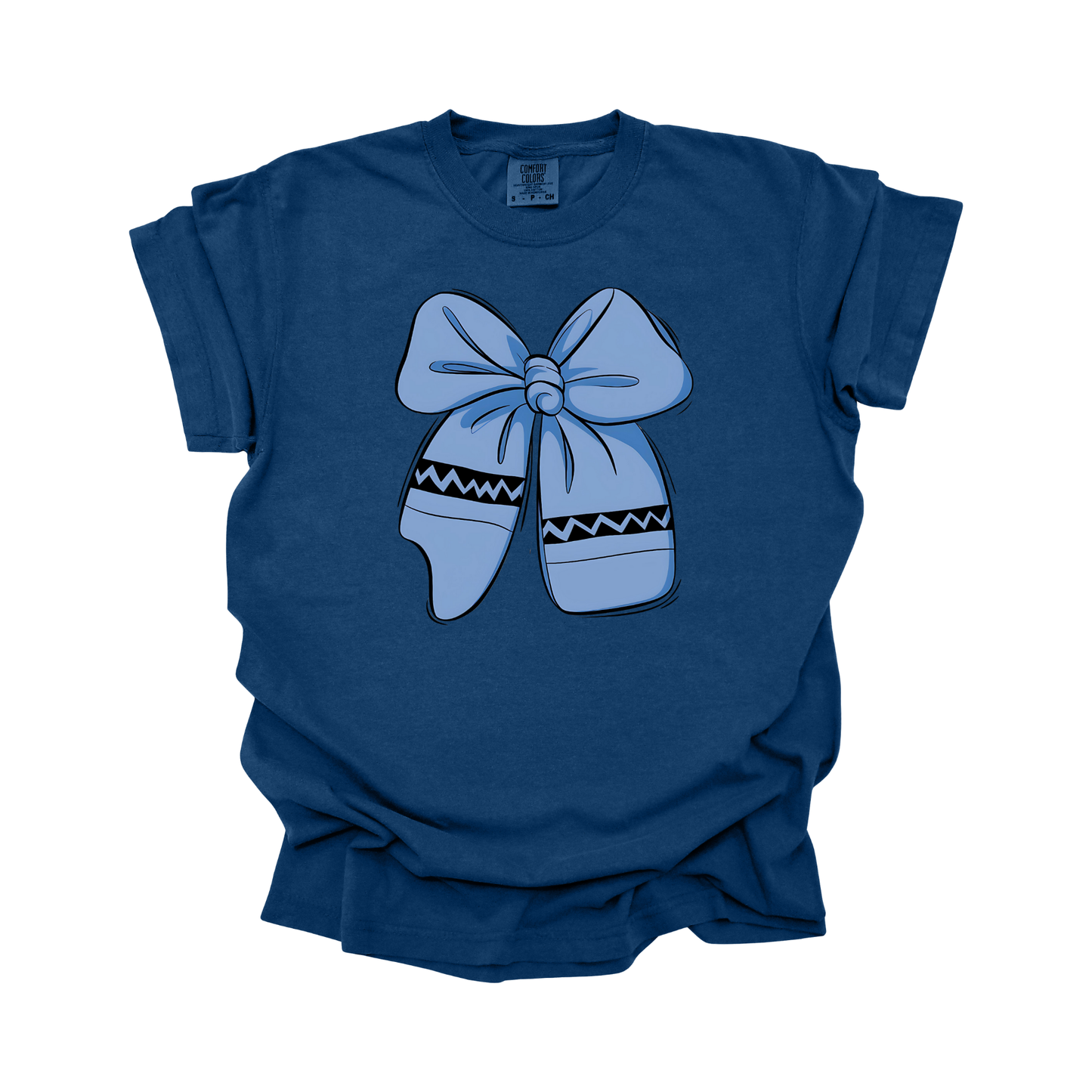 Blue Crayon Bow DTF Transfer