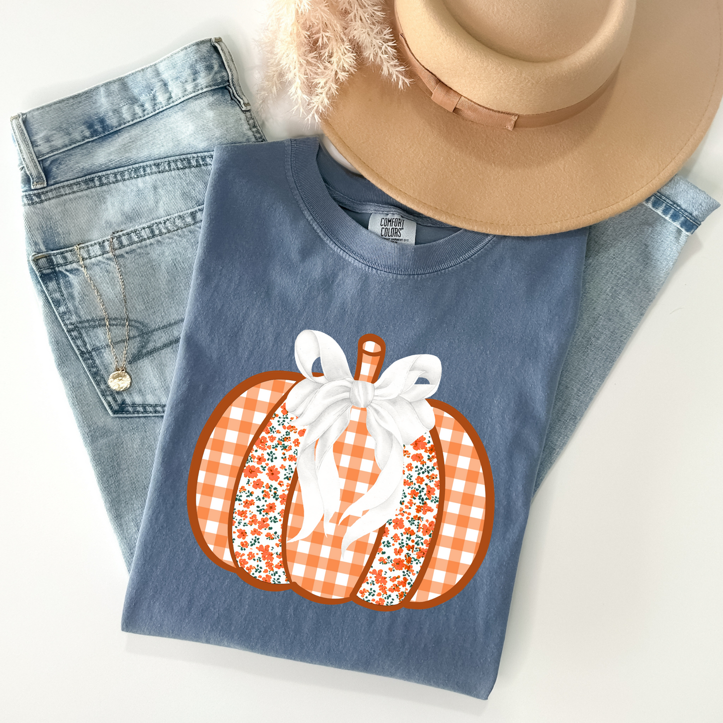 White Preppy Pumpkin DTF Transfer FS6