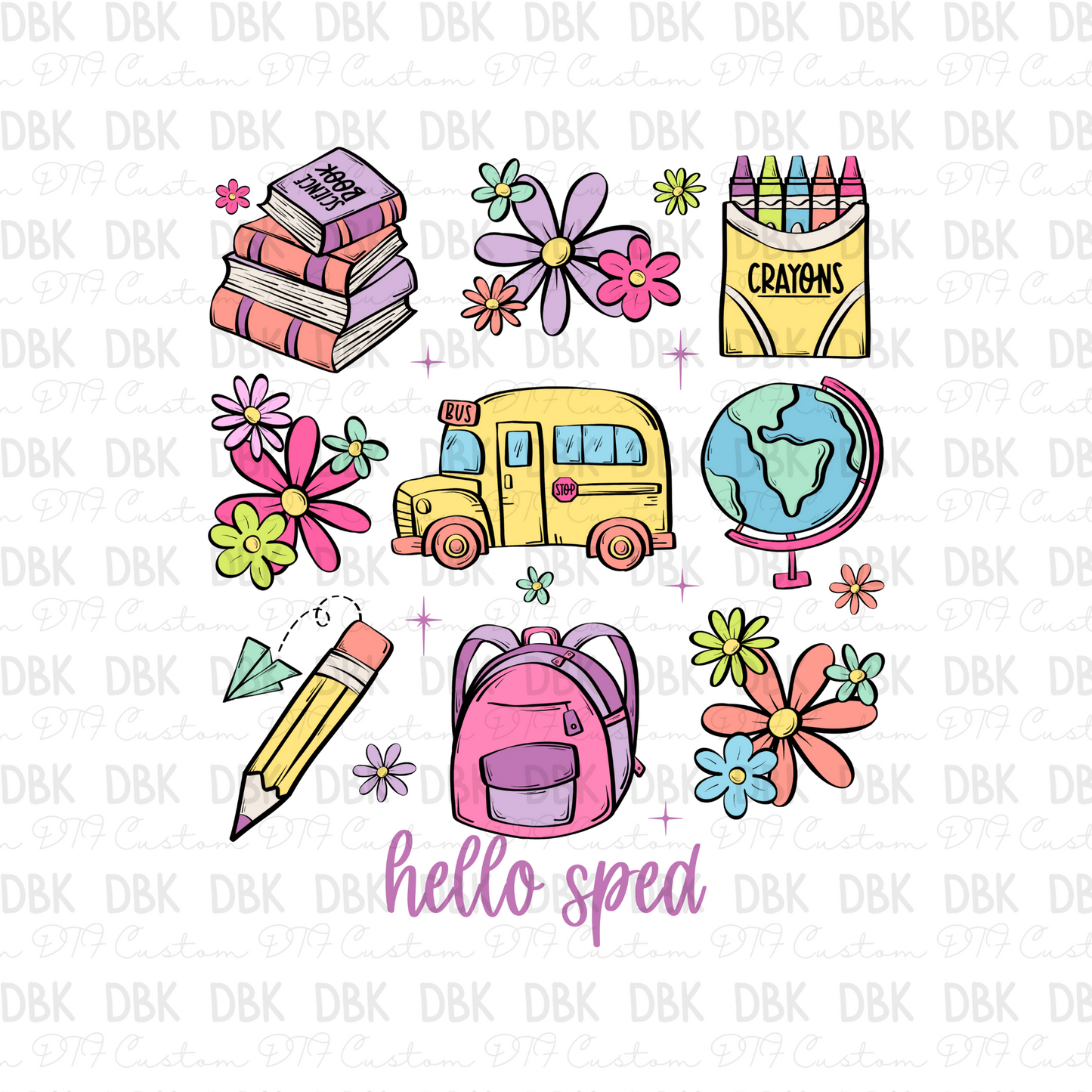 Hello Sped (girl) DTF transfer A50