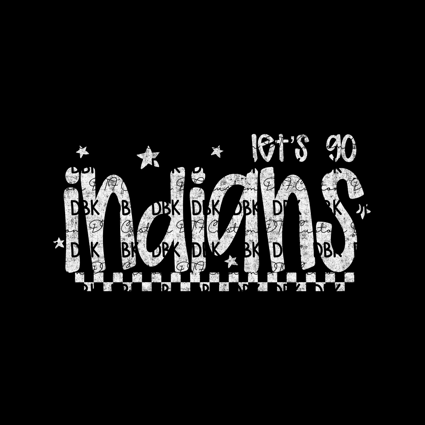 INDIANS DTF Transfer WHITE M163