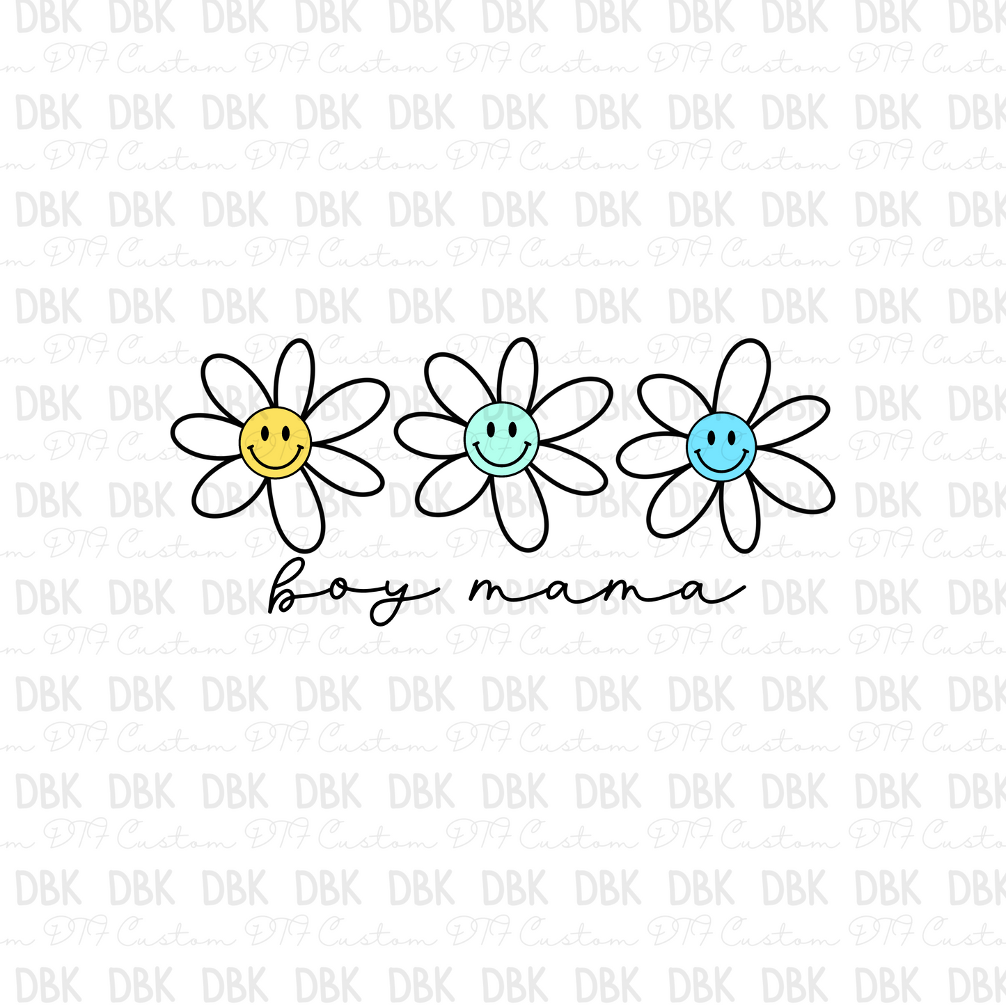 Boy Mama floral DTF transfer N120