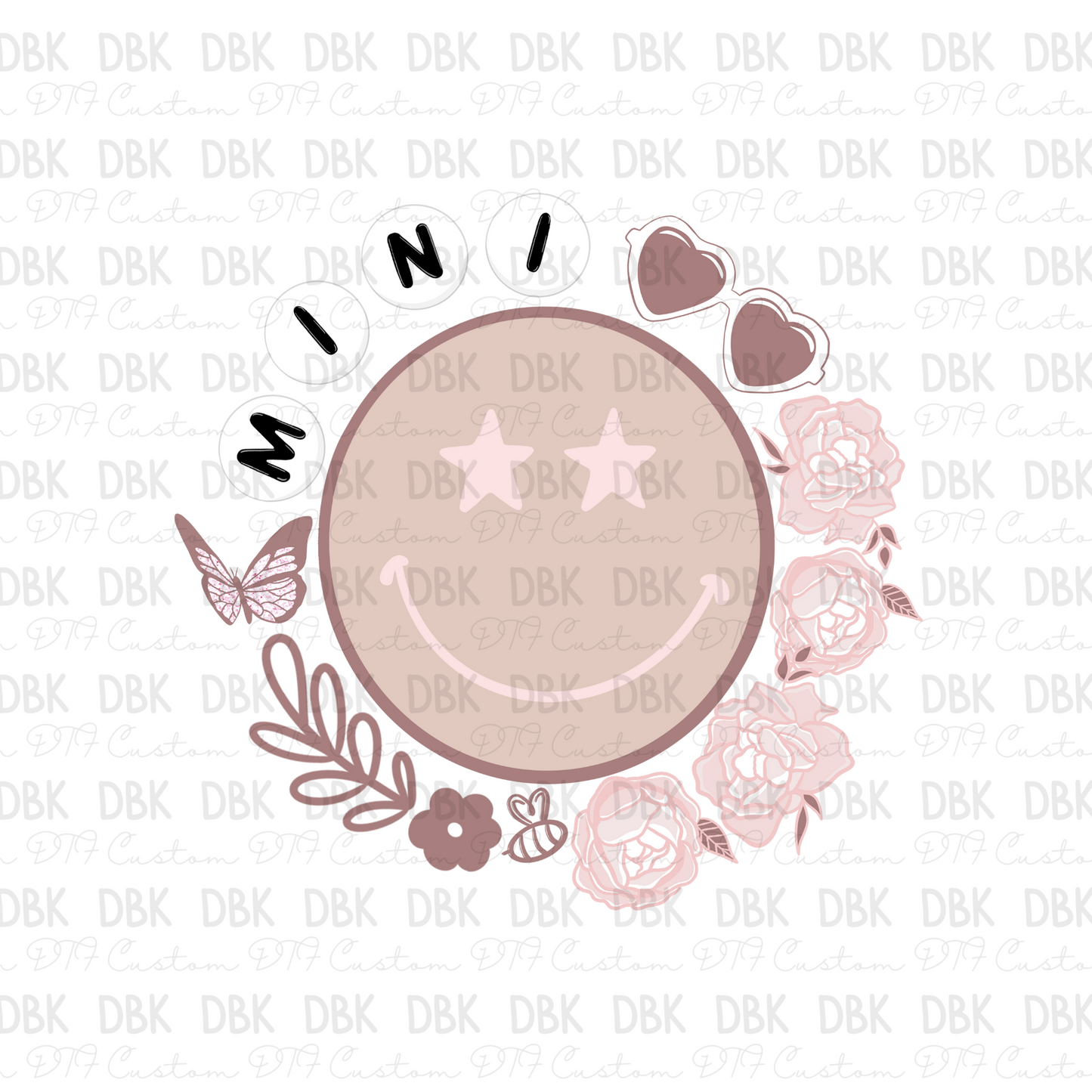 mini smiley DTF Transfer
