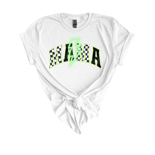 Mama Neon Green Bolt DTF Transfer N25
