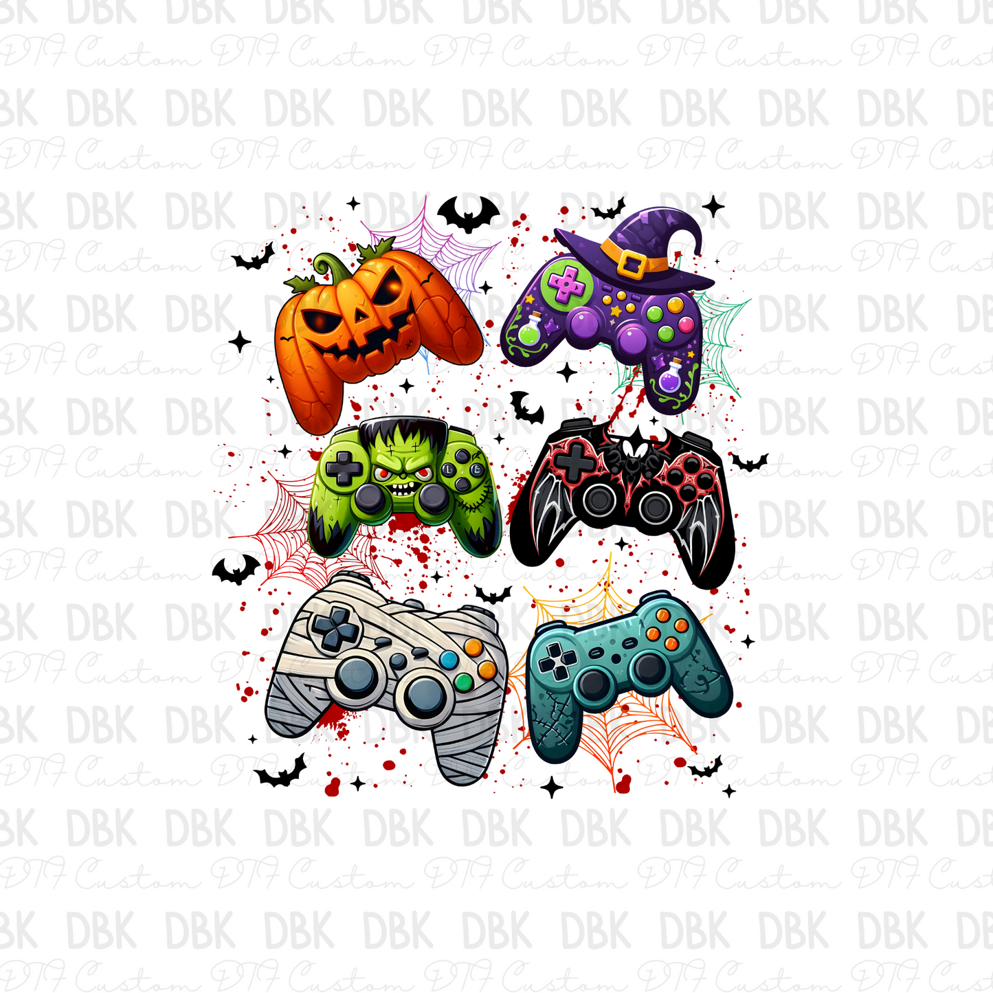 Halloween controllers DTF transfer H209