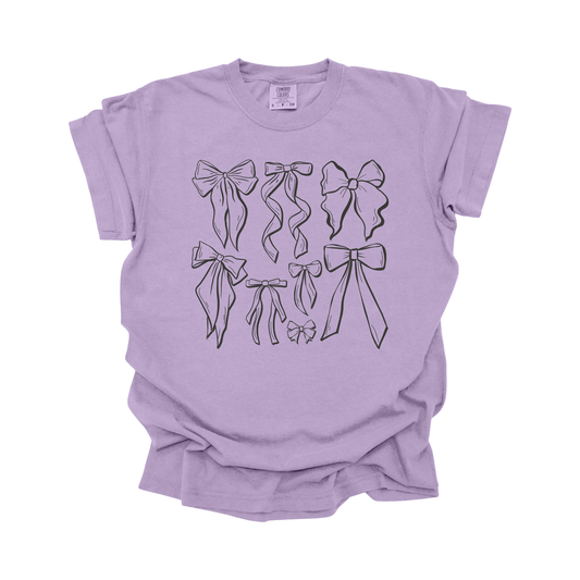 Bows DTF Transfer GREY Z7