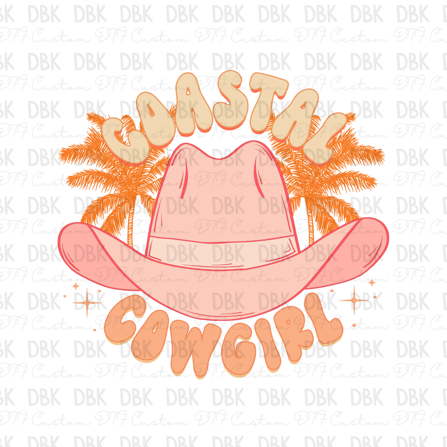 Costal Cowgirl DTF transfer