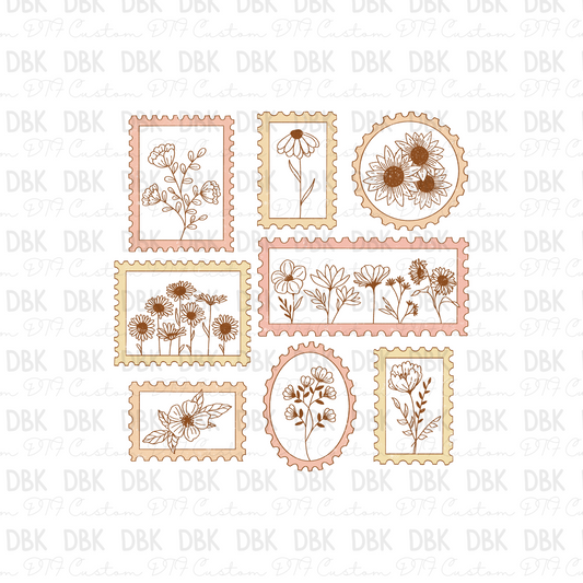 Postal Floral DTF Transfer