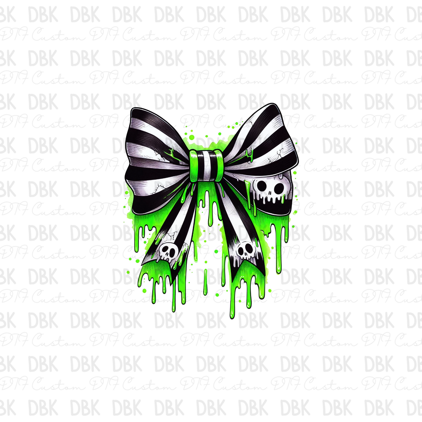 Halloween skull bow DTF transfer H208