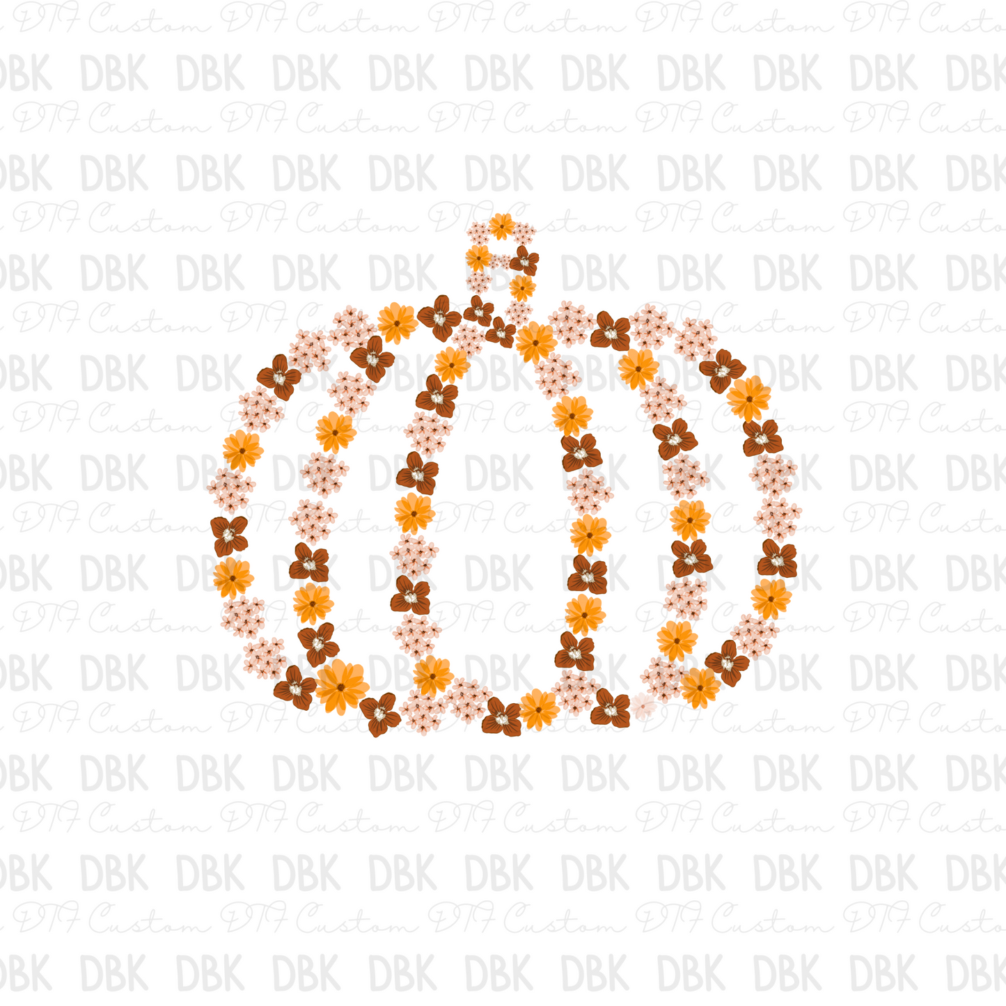Floral Pumpkin DTF Transfer FS8