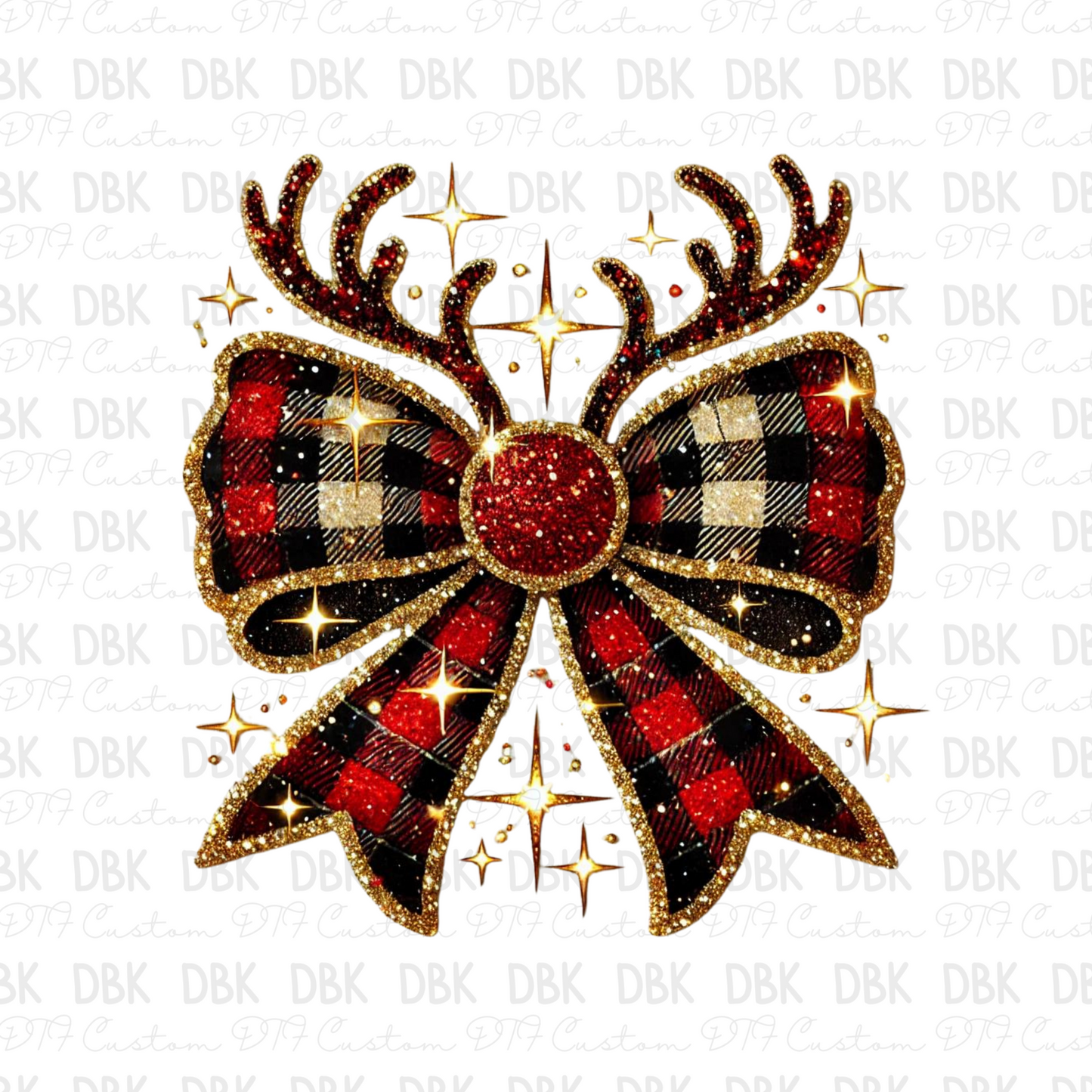 Reindeer bow DTF transfer E231