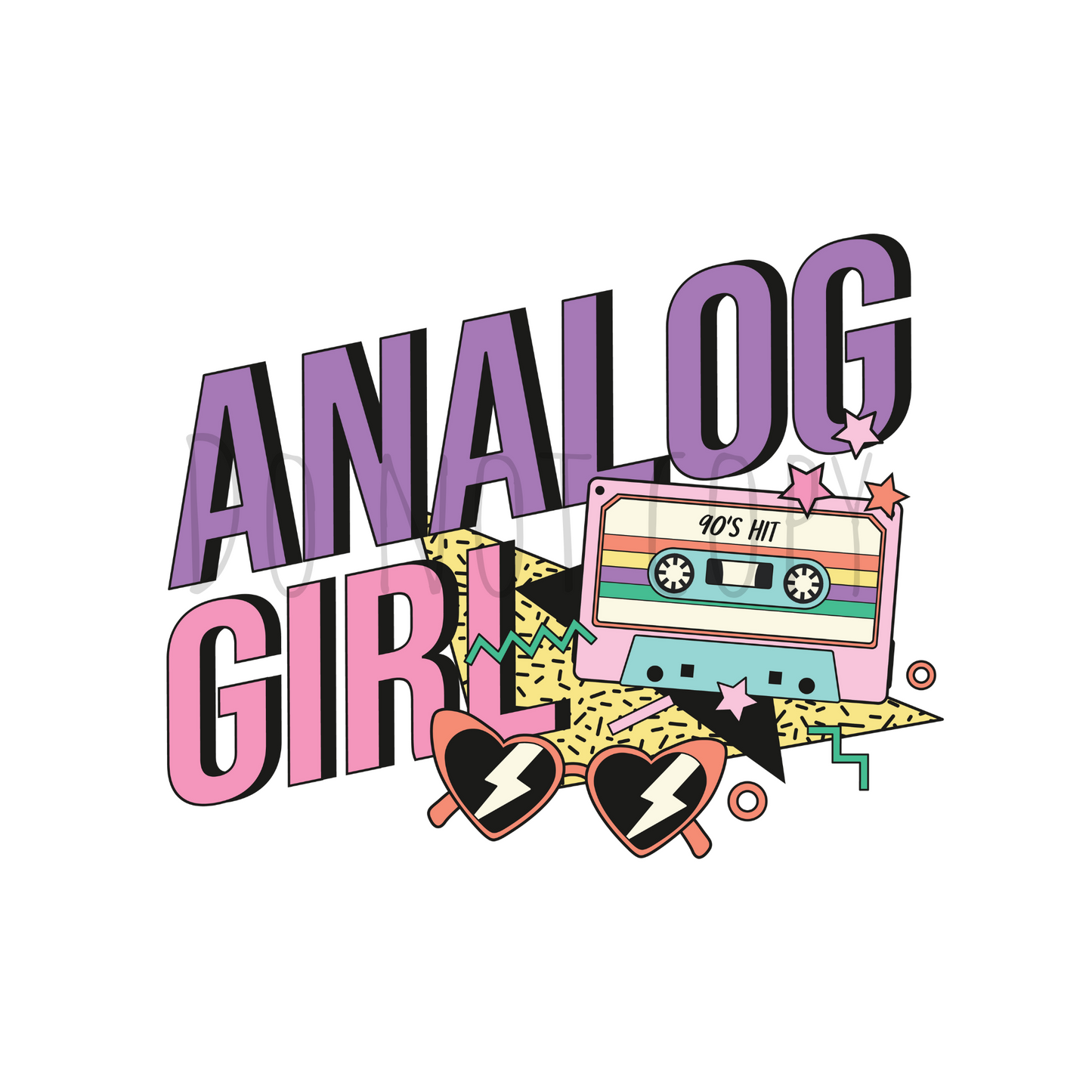 Analog girl DTF transfer