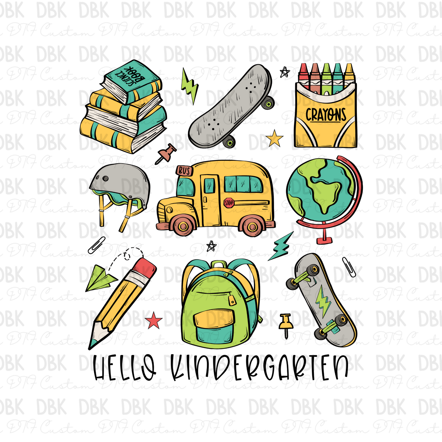 Hello Kindergarten (boy) DTF transfer A67