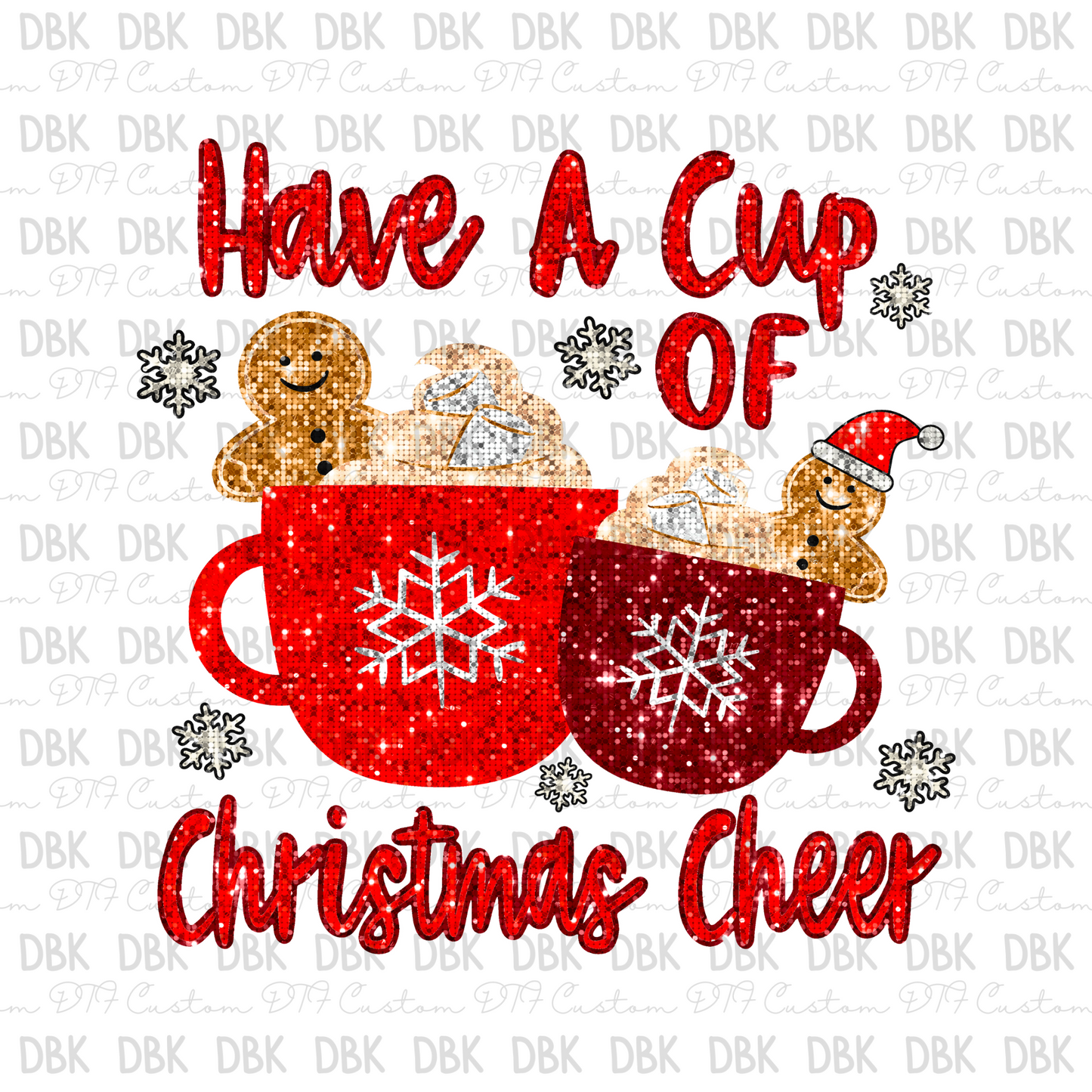 Have a cup of Christmas Cheer DTF transfer E21