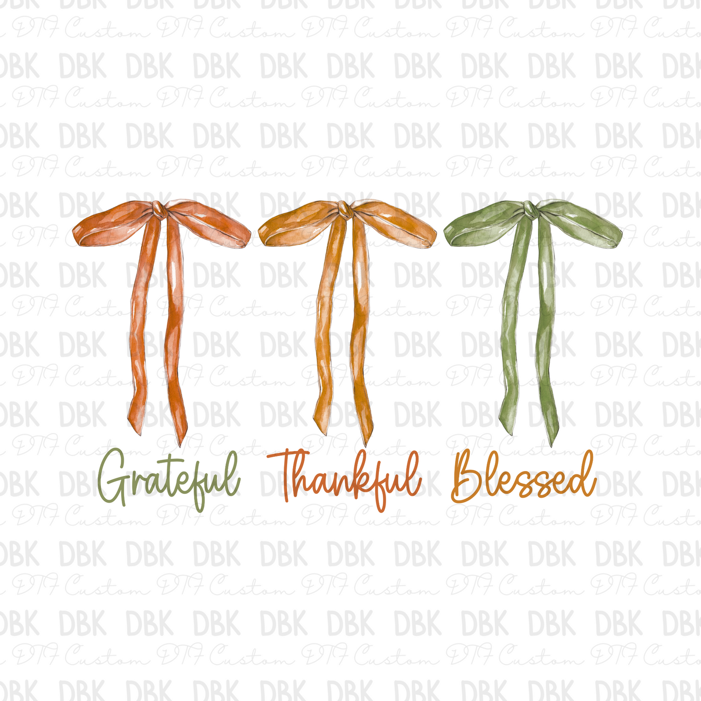 Grateful Thankful Blessed DTF Transfer FS9