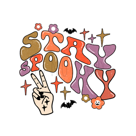 Stay Spooky peace DTF transfer H55