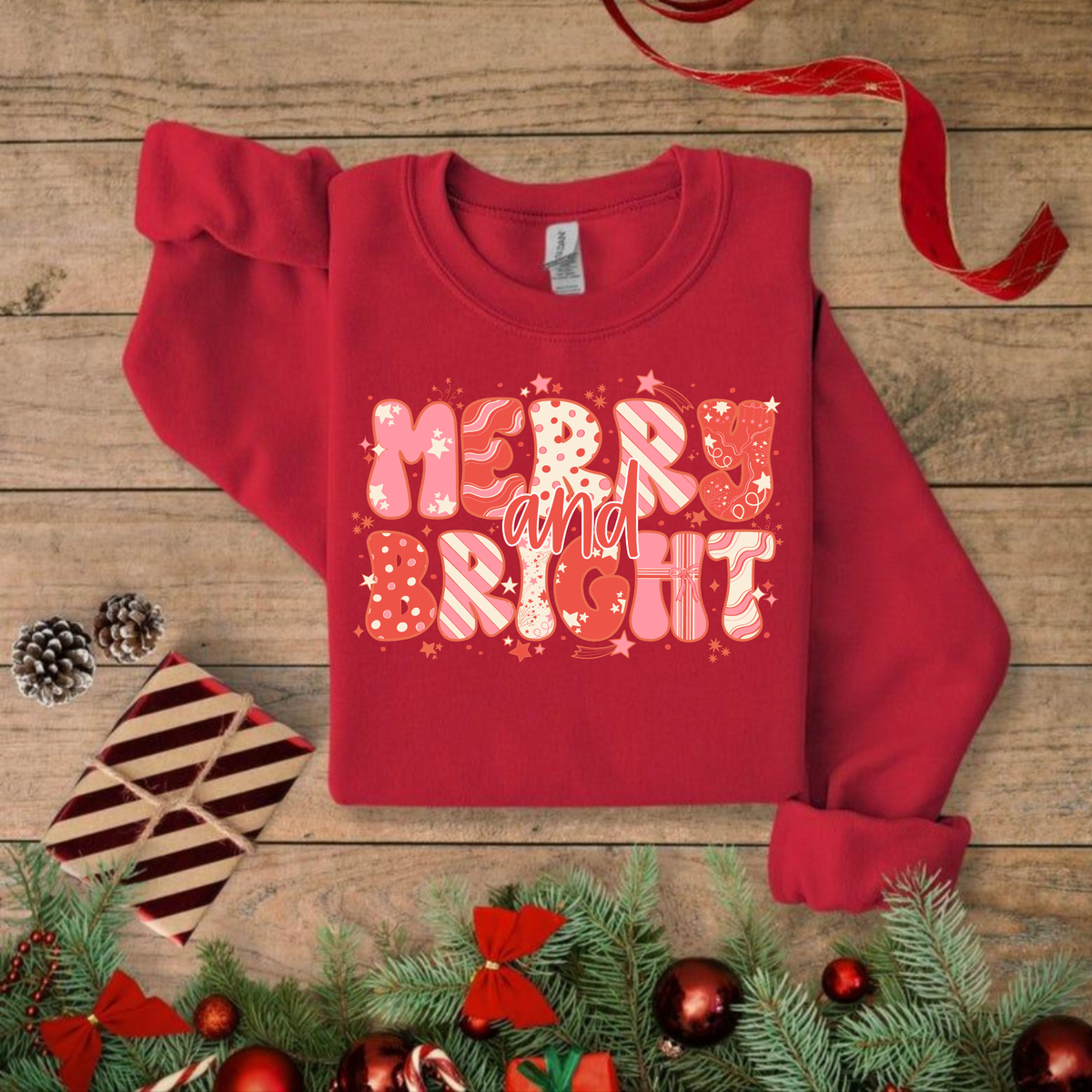 Merry and Bright DTF Transfer