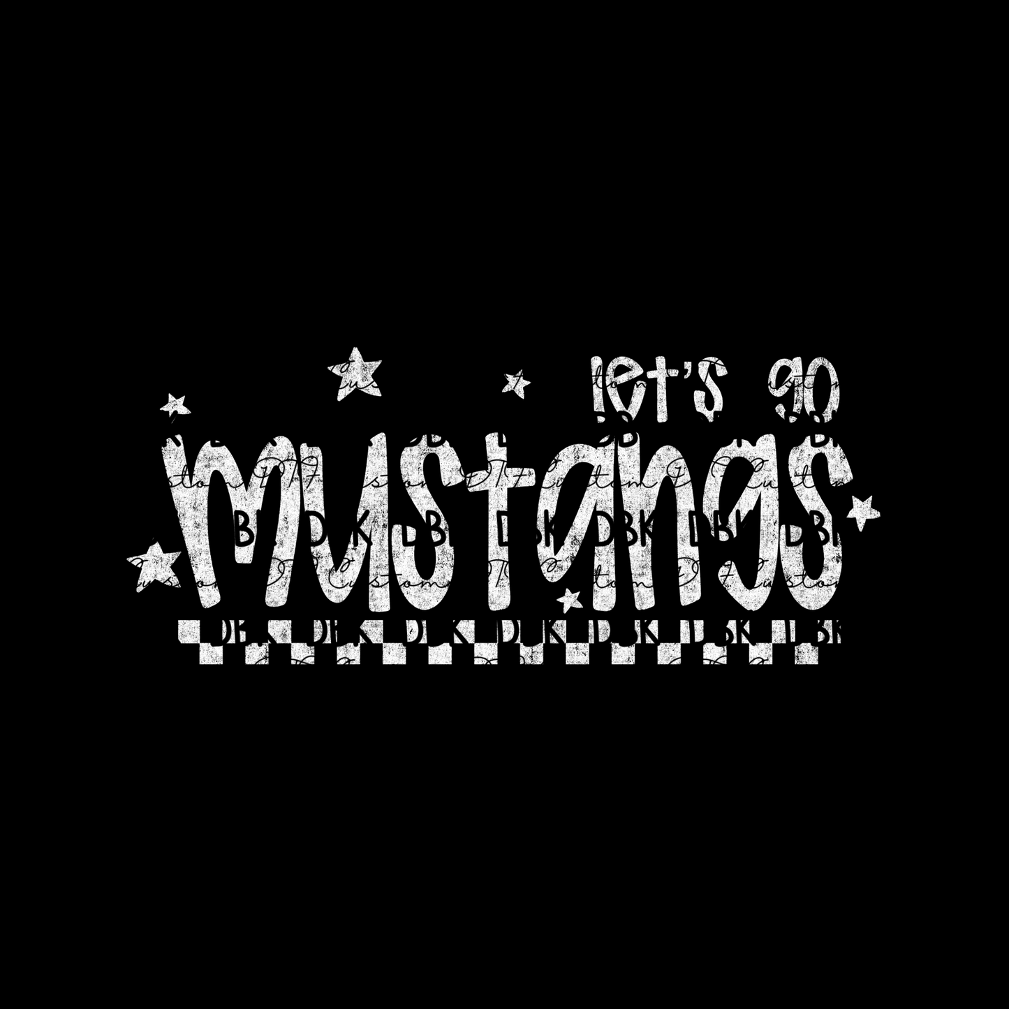 MUSTANGS DTF Transfer WHITE