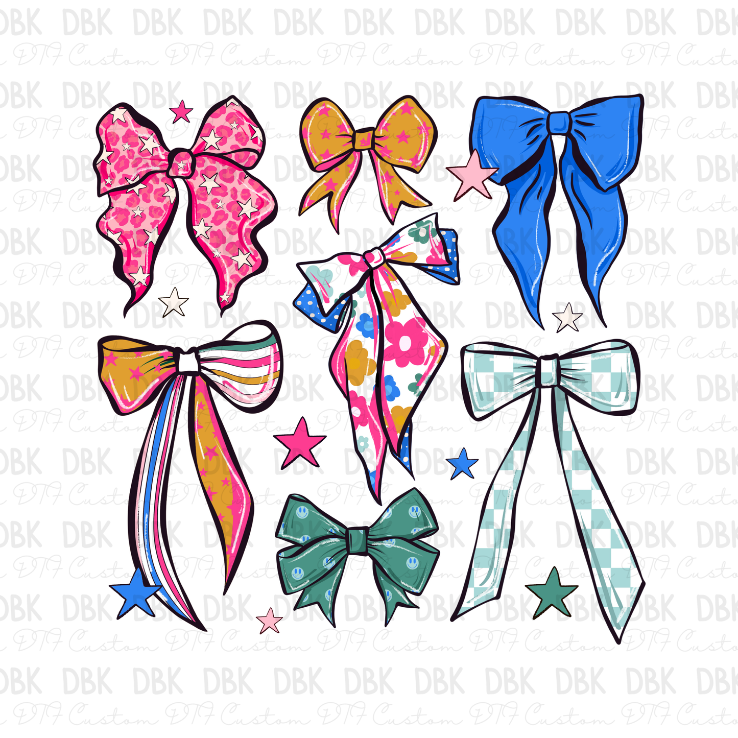 Retro Bows DTF Transfer