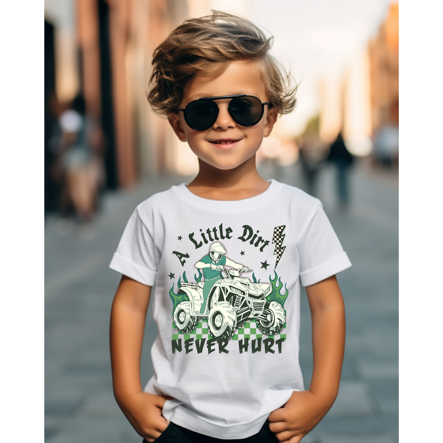 A little dirt never hurt green DTF transfer K77