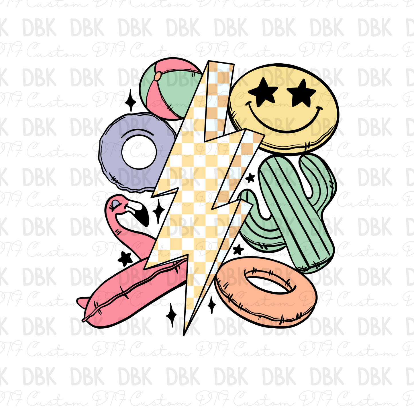 Retro summer DTF transfer S89