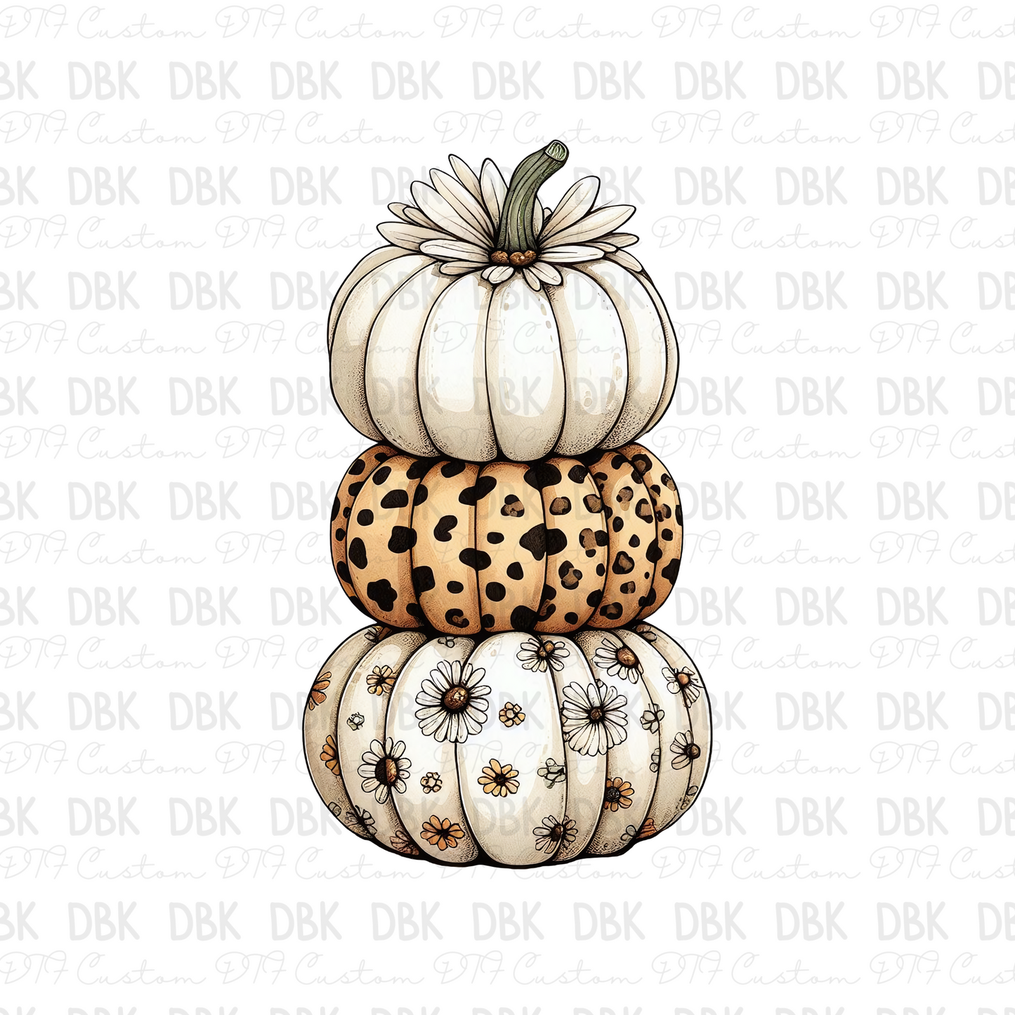 Stack of pumpkins DTF transfer F123