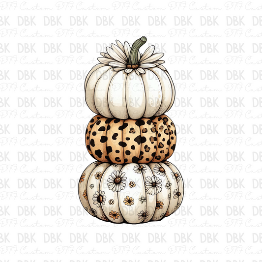 Stack of pumpkins DTF transfer F123