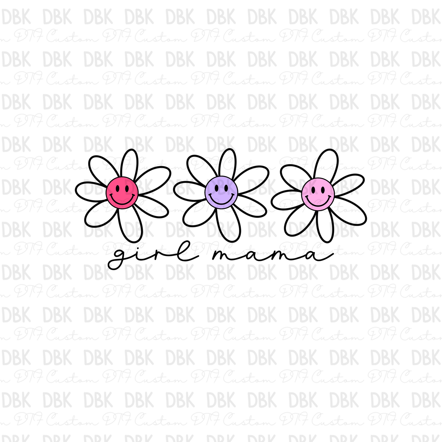 Girl mama floral DTF transfer N118