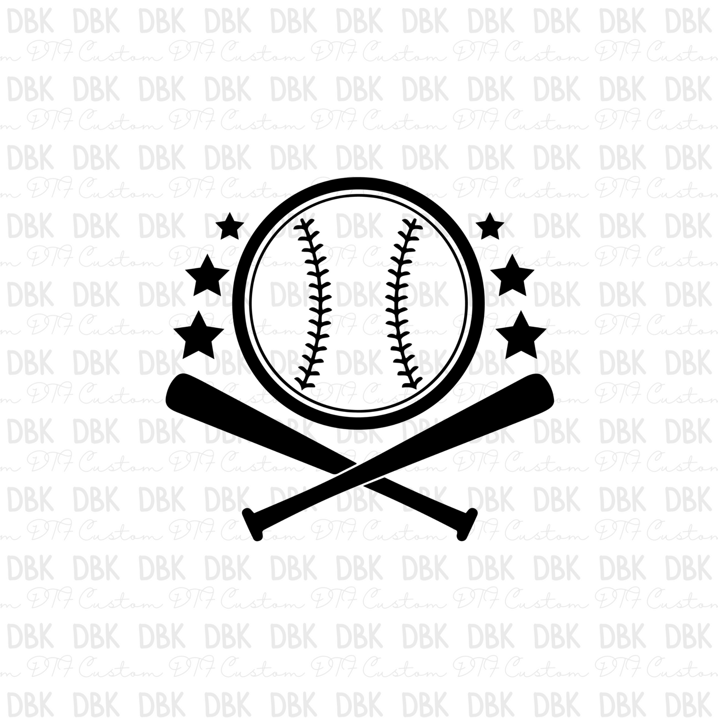 Baseball (good for pocket) DTF transfer C50