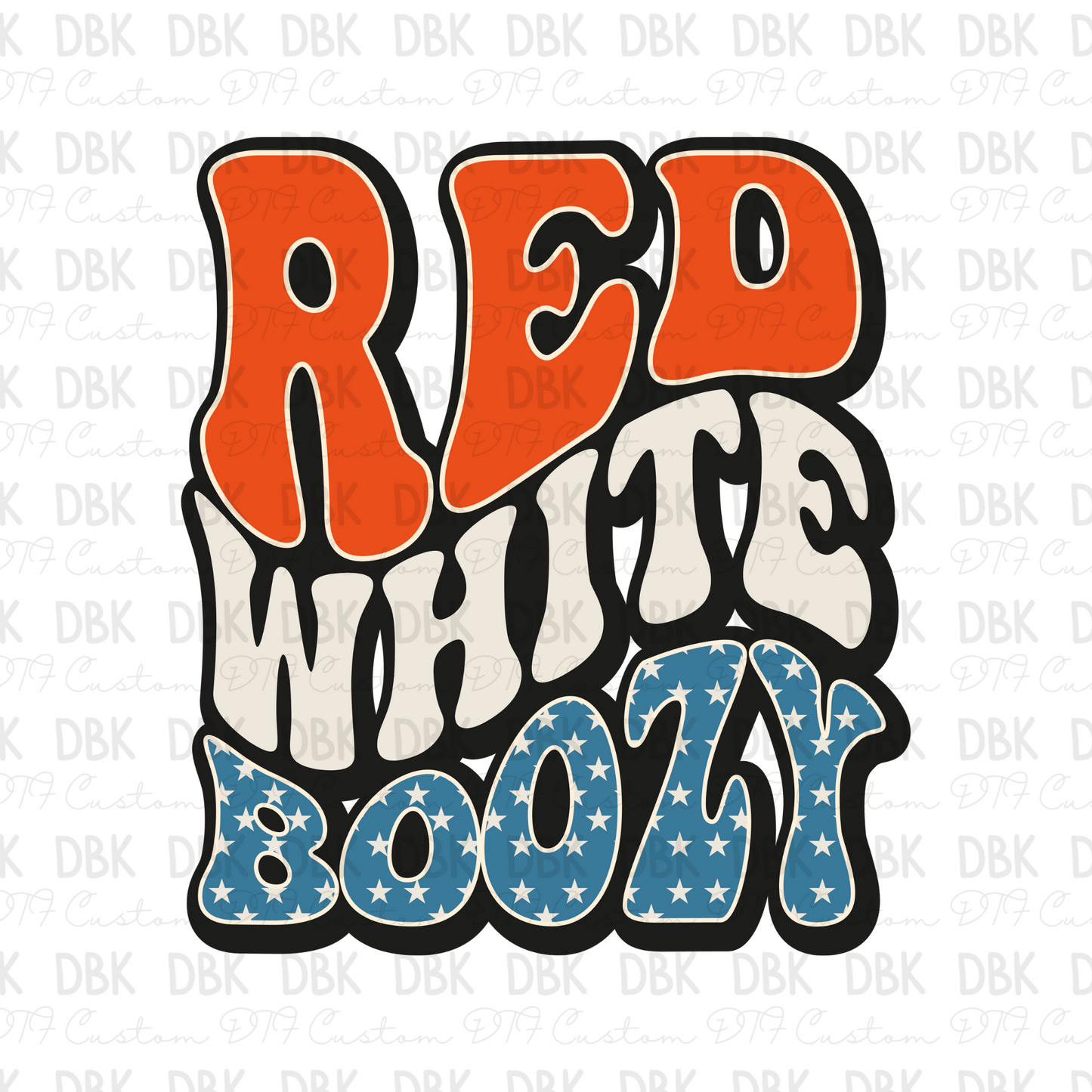 Red White Boozy DTF Transfer R89