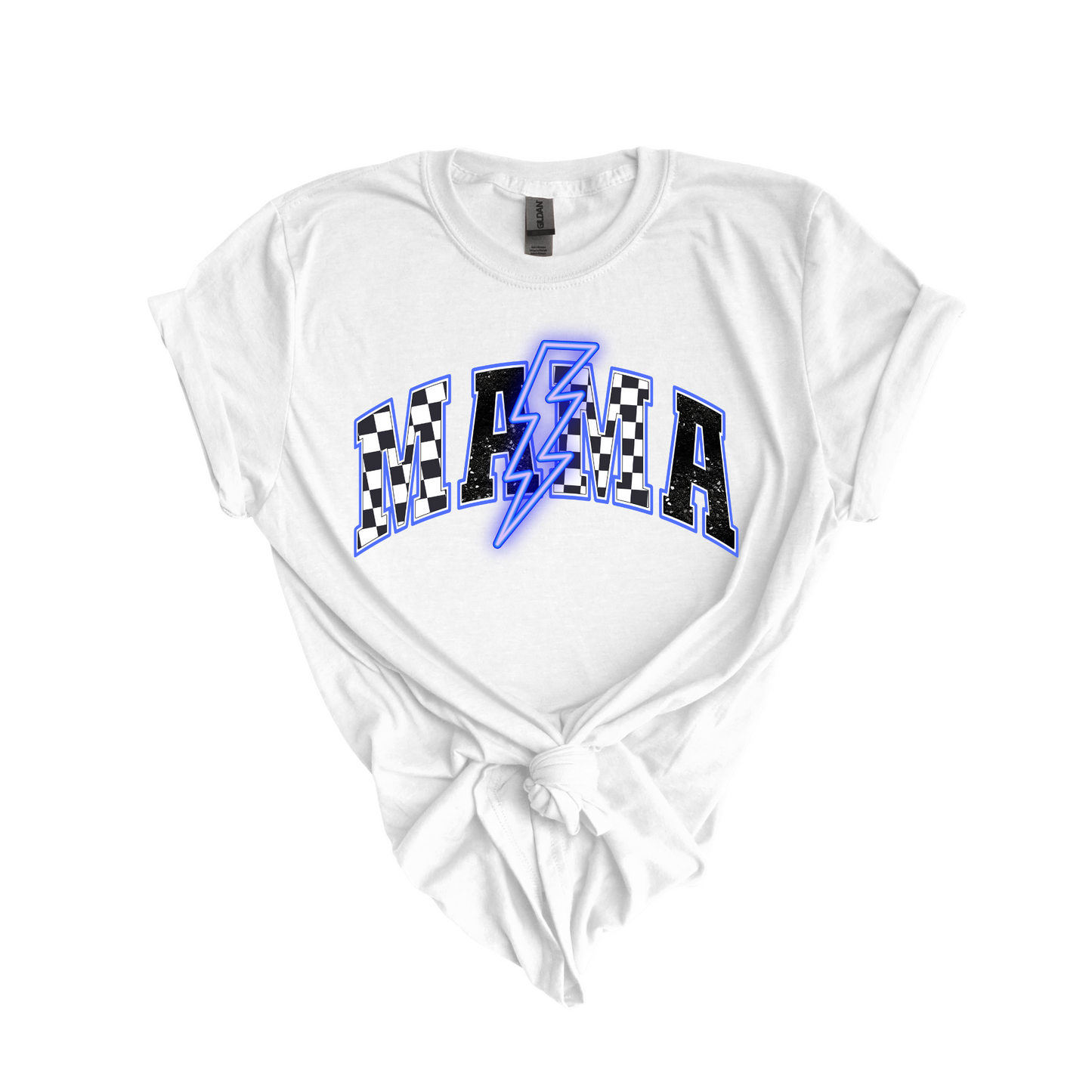 Mama Dark Blue Bolt DTF Transfer N22