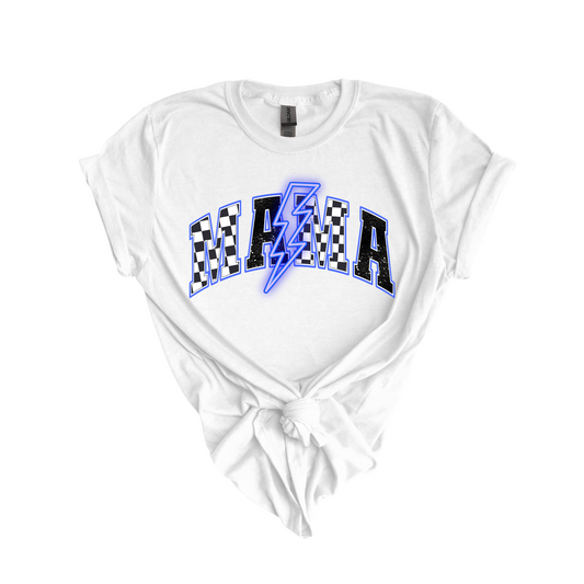 Mama Dark Blue Bolt DTF Transfer N22