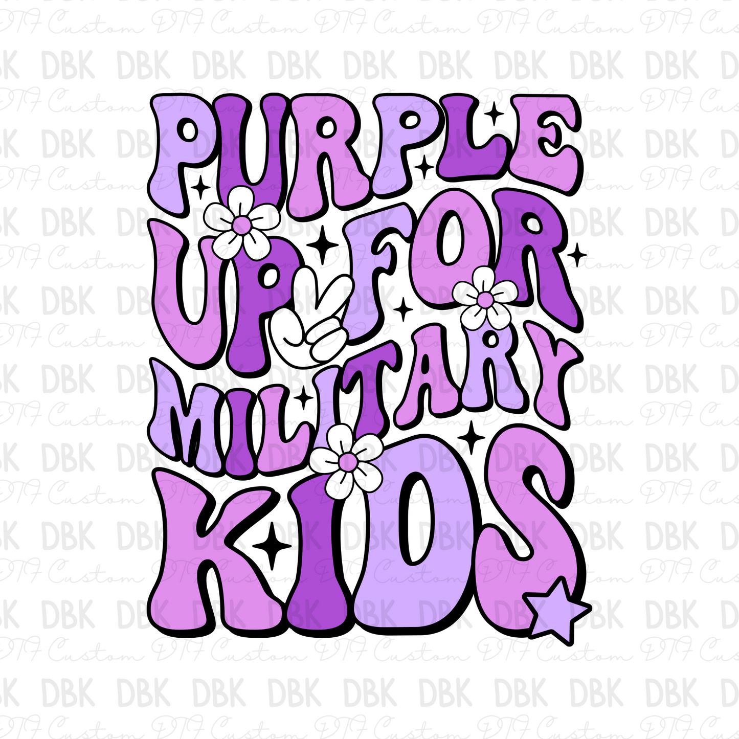 Purple up for military kids DTF Transfer