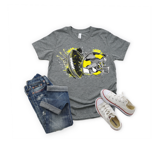 Yellow Football DTF transfer C86